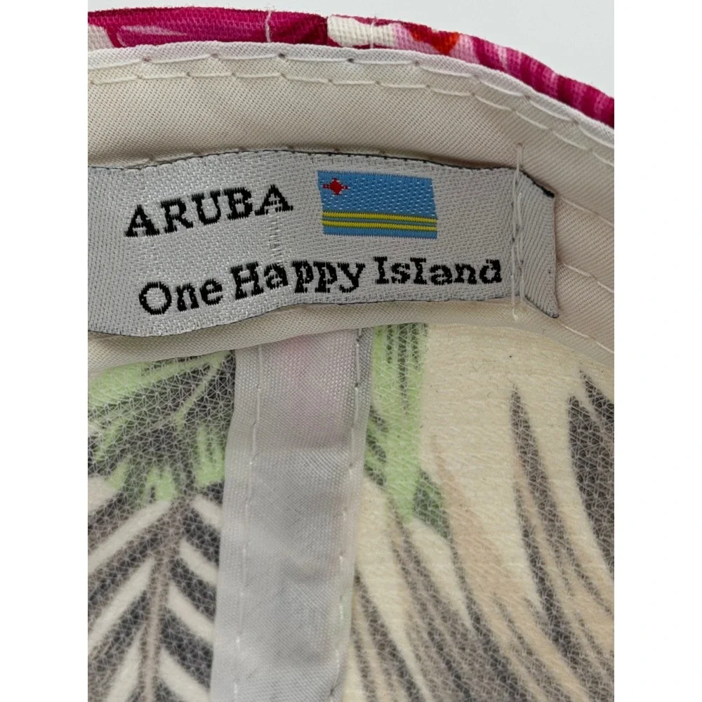 Aruba One Happy Island Floral Baseball Cap Embroidered Accent Women